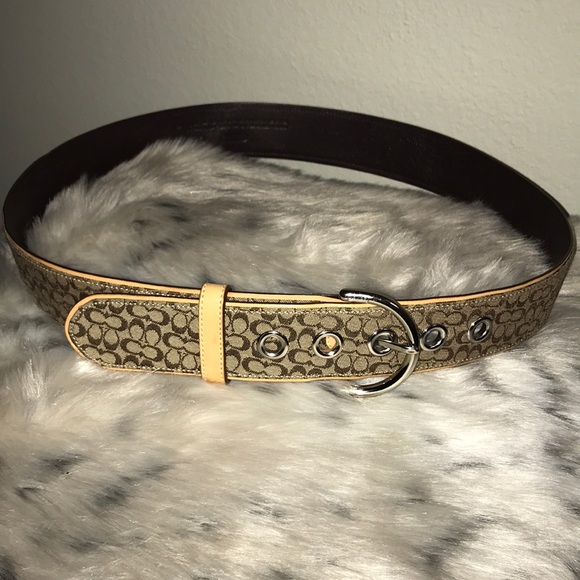 COACH SIGNATURE CANVAS & LEATHER BELT - Picture 6 of 6